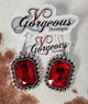 Bold red western earrings
