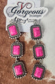 Hot pink western earrings