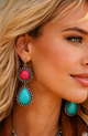 Red and turquoise Earrings