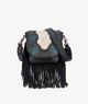 Trinity Ranch Genuine Hair-On Cowhide Tooled Fringe Crossbody Bag